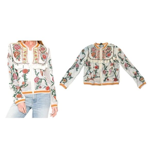 Aratta Bohemian Feel Netted Embroidered Jacket Size Large NWT - Picture 1 of 13